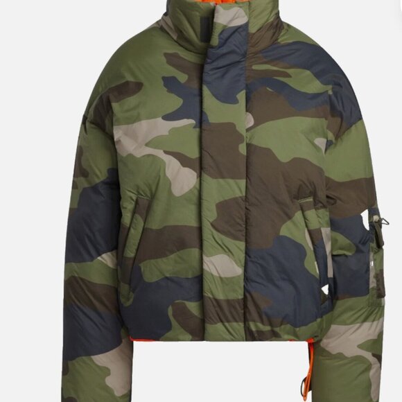 Ivy Park x Adidas Reversible Puffy Coat Parka Oversized Jacket / Size L - Picture 10 of 15